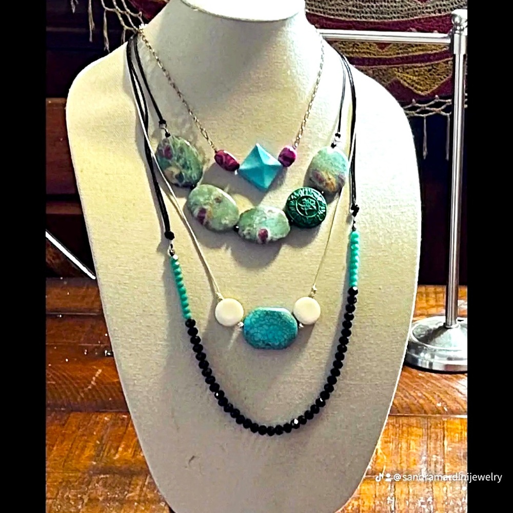 4 Custom Necklaces that I made to wear as a set or Separate. Perfect for Summer!